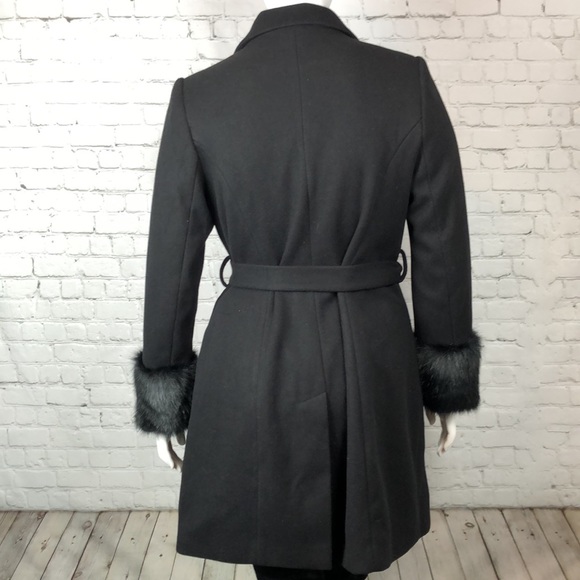 City Chic Black Faux Fur Fluffe Coat Plus Size 14 - Picture 5 of 9